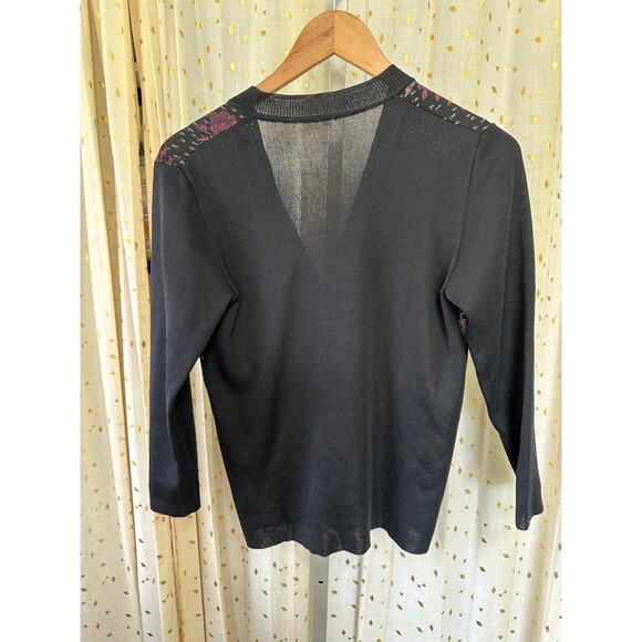 Vintage Women's Japanese Cherry Blossoms Button Down Cardigan Sweater M - Picture 3 of 4